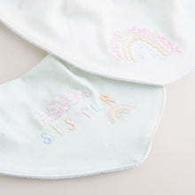 Load image into Gallery viewer, Sage Green Sister 2 Pack Family Baby Bibs
