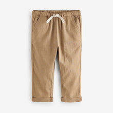 Load image into Gallery viewer, Tan Brown Regular Fit Linen Blend Pull on Trousers (3mths-6yrs)
