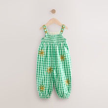 Load image into Gallery viewer, Green Gingham 100% Cotton Playsuit (3mths-6yrs)
