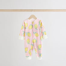 Load image into Gallery viewer, Pink Lemon Baby Two Way Zip Footless 100% Cotton Sleepsuits 4 Pack (0mths-18mth)
