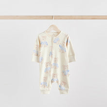 Load image into Gallery viewer, Blue 3 Pack Baby Sleepsuits (0-18mth)
