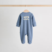 Load image into Gallery viewer, Blue Milk Club Baby Sleepsuits 3 Pack (3mths-2yrs)
