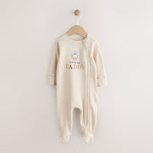 Load image into Gallery viewer, Neutral I Love My Daddy Two Way Zip Baby Sleepsuit (0-18mths)
