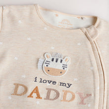 Load image into Gallery viewer, Neutral I Love My Daddy Two Way Zip Baby Sleepsuit (0-18mths)
