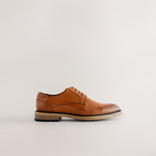 Load image into Gallery viewer, Tan Brown Contrast Sole Derby Shoes
