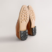 Load image into Gallery viewer, Tan Brown Contrast Sole Derby Shoes
