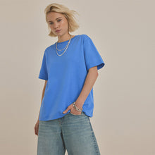 Load image into Gallery viewer, Bright Blue Heavyweight Short Sleeve Crew Neck T-Shirt
