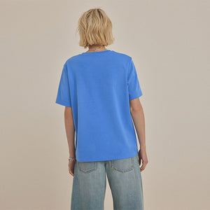 Bright Blue Heavyweight Short Sleeve Crew Neck T-Shirt