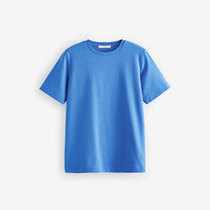 Bright Blue Heavyweight Short Sleeve Crew Neck T-Shirt