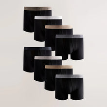 Load image into Gallery viewer, Black Neutral Waistbands A-Front Boxers 8 Pack
