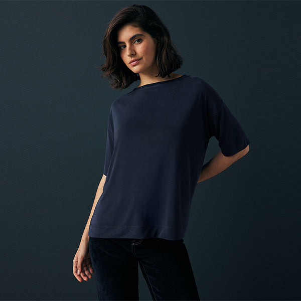Navy N. Premium Relaxed Fit Modal Boxy T-Shirt