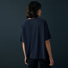 Load image into Gallery viewer, Navy N. Premium Relaxed Fit Modal Boxy T-Shirt
