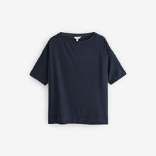 Load image into Gallery viewer, Navy N. Premium Relaxed Fit Modal Boxy T-Shirt
