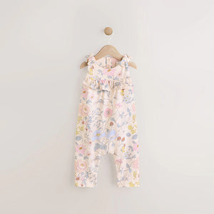 Pink Floral Baby Long Leg Romper