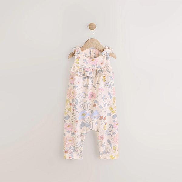 Pink Floral Baby Long Leg Romper