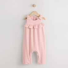 Load image into Gallery viewer, Pink Baby Long Leg Romper (0mths-18MTH)
