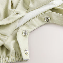 Load image into Gallery viewer, Sage Green Embroidered Floral Short Sleeve 100% Cotton Bodysuit And Leg Baby Dungaree Set (0mths-18mth)
