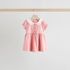 Pink/ White Floral Jersey Baby Dresses 2 Pack