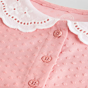 Pink/ White Floral Jersey Baby Dresses 2 Pack
