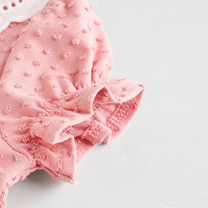 Pink/ White Floral Jersey Baby Dresses 2 Pack
