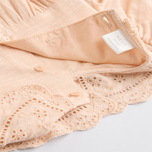 Load image into Gallery viewer, Peach Pink Baby Bloomer Romper
