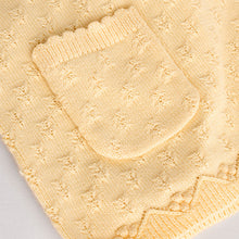 Load image into Gallery viewer, Yellow Embroidered Collar 100% Cotton Knitted Baby Top and Shorts Set (0mths-18mth)
