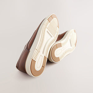 Tan Brown Sports Wedge Shoes