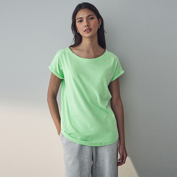 Green Cap Sleeve T-Shirt Top