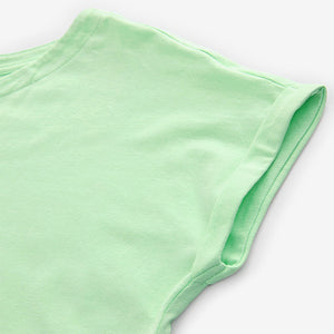 Green Cap Sleeve T-Shirt Top