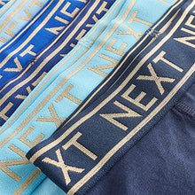 Load image into Gallery viewer, Blue with Gold Waistband Trunks 7 Pack (3-12yrs)
