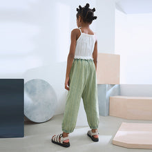 Load image into Gallery viewer, Khaki Green 100% Cotton Pull on Barrel Trousers (3-12yrs)

