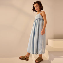 Load image into Gallery viewer, Light Wash Denim Wide Leg Playsuit (3-12yrs)
