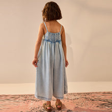 Load image into Gallery viewer, Light Wash Denim Wide Leg Playsuit (3-12yrs)
