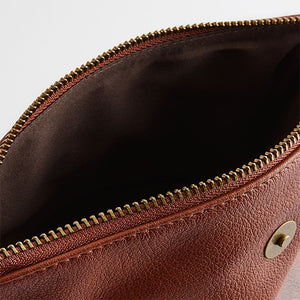Tan Brown Washed Messenger Bag