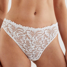 Load image into Gallery viewer, White High Leg Ultimate Comfort Lace Knickers 2 Pack
