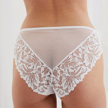 Load image into Gallery viewer, White High Leg Ultimate Comfort Lace Knickers 2 Pack
