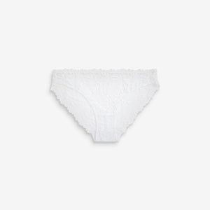 White High Leg Ultimate Comfort Lace Knickers 2 Pack
