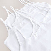 Load image into Gallery viewer, White 5 Pack Elastic Strappy Cami Vests (2-12yrs)
