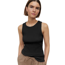 Load image into Gallery viewer, Black Ribbed Racer Tank Vest Sleeveless Top
