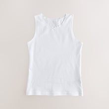 Load image into Gallery viewer, White 5 Pack Lace Trim Vest (1.5-12yrs)
