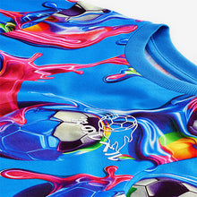 Load image into Gallery viewer, Blue Football Regular Fit Short Sleeve All-Over Print T-Shirt
