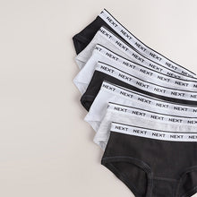 Load image into Gallery viewer, Black/Grey/White Hipsters 7 Pack (2-12yrs)
