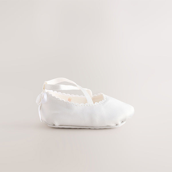 White Baby Bow Occassion Shoes