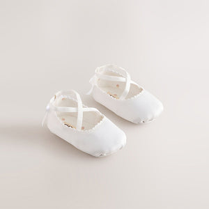 White Baby Bow Occassion Shoes
