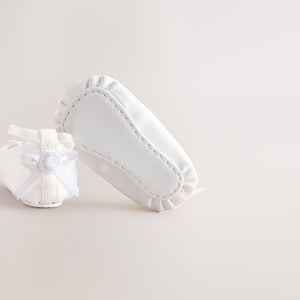 White Baby Bow Occassion Shoes