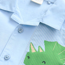 Load image into Gallery viewer, Light Blue 100% Cotton Short Sleeves Animal Hotchpotch Printed Shirt (3mths-6yrs)
