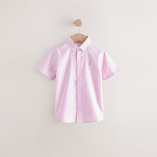 Load image into Gallery viewer, Pink Logo Short Sleeve Cotton Rich Oxford Shirt (3-12yrs)
