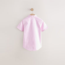 Load image into Gallery viewer, Pink Logo Short Sleeve Cotton Rich Oxford Shirt (3-12yrs)
