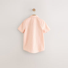 Load image into Gallery viewer, Peach Pink Single Short Sleeves Linen Blend Shirt (3-12yrs)
