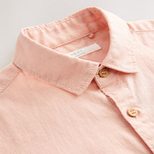 Load image into Gallery viewer, Peach Pink Single Short Sleeves Linen Blend Shirt (3-12yrs)
